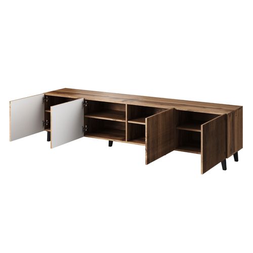 Come - Meuble TV - Effet Bois - 4 Portes - 200 Cm