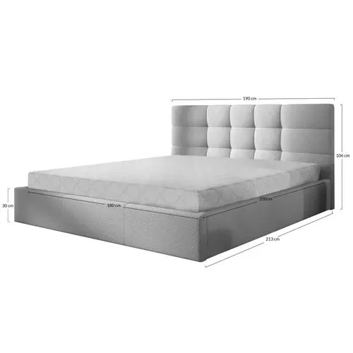 Mael - Lit Coffre - 180x200 - En Tissu - Sommier Inclus Gris Anthracite