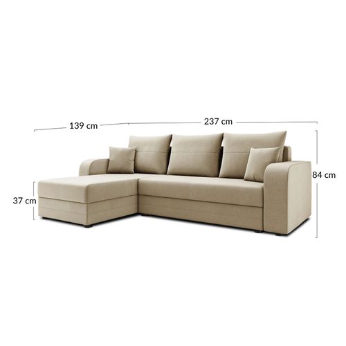 Canapé Angle Réversible Convertible 4 Places Harvey En Velours Vert