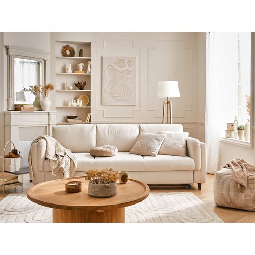 Canapé  Convertible 3 Places Brooke En Velours Beige