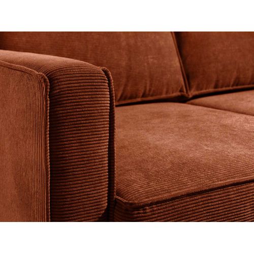 Canapé Droit Convertible 3 Places Jake En Velours Côtelé Rouille