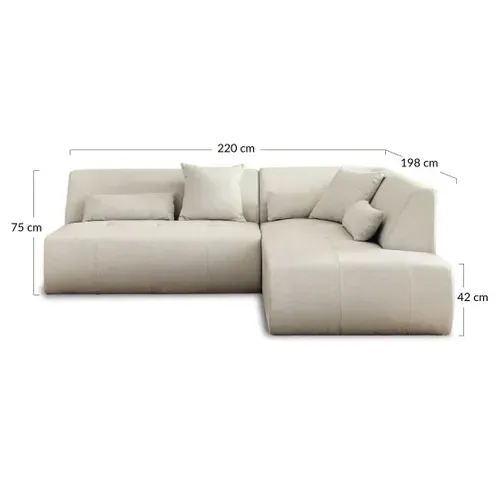 Onyx - Canapé Modulable D'angle Droit 5 Places - En Tissu Gris Foncé