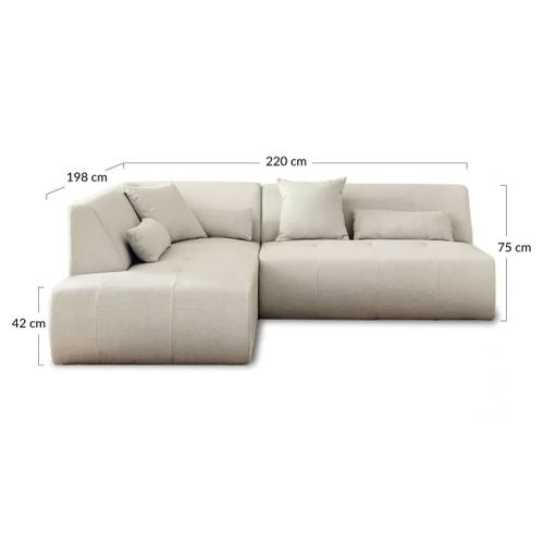 Onyx - Canapé Modulable D'angle Gauche 5 Places - En Tissu
