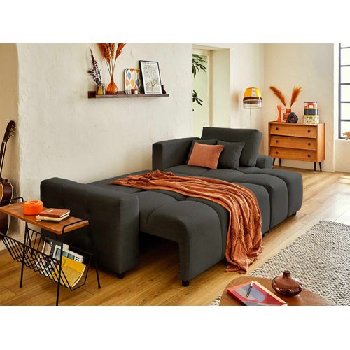 Crocus - Canapé D'angle Réversible - 4 Places - Convertible Avec Coffre - En Tissu Gris Foncé