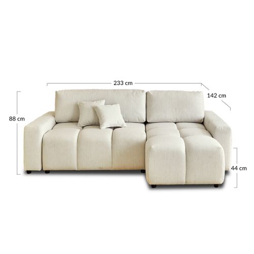 Crocus - Canapé D'angle Réversible - 4 Places - Convertible Avec Coffre - En Tissu Gris Foncé