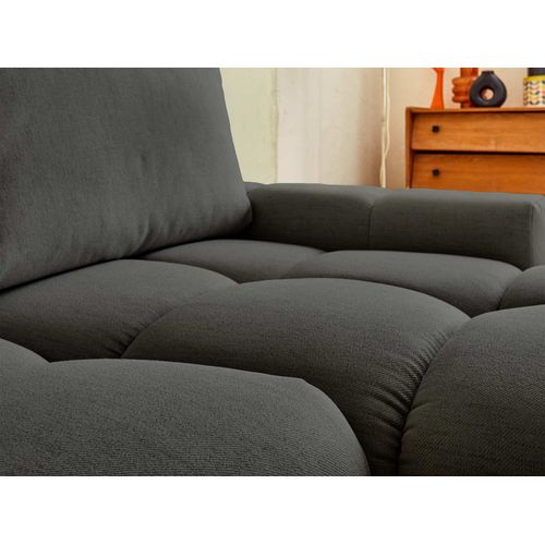 Crocus - Canapé D'angle Réversible - 4 Places - Convertible Avec Coffre - En Tissu Gris Foncé