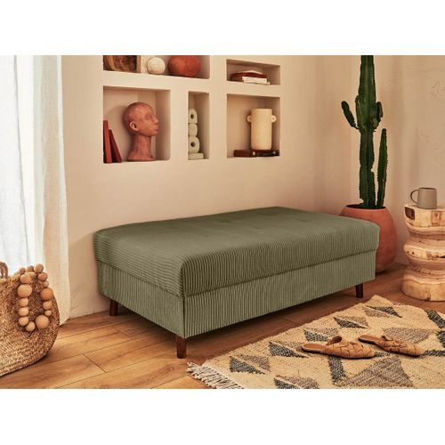 Canapé Angle Droit Convertible 4 Places Rune En Velours Côtelé Vert