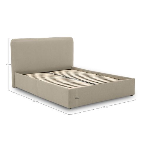 Goyave - Lit Coffre - 160x200 - En Tissu - Sommier Inclus Vert