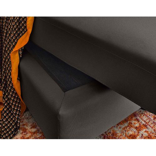Vianon - Canapé D'angle Modulable 3 Places + 1 Pouf - En Tissu Gris Foncé