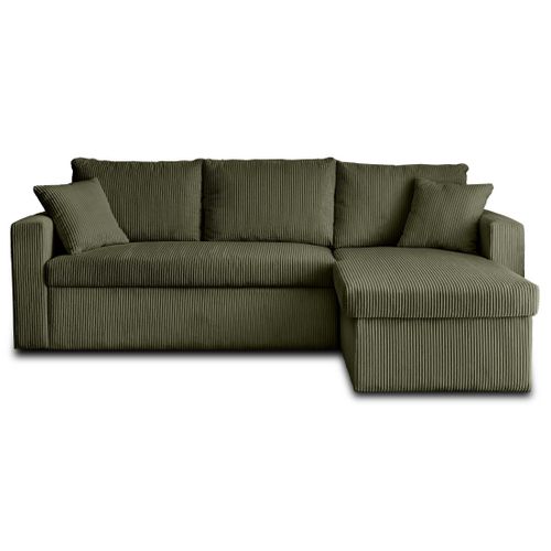 Cyrus - Canapé D'angle Réversible 4 Places - Convertible Avec Coffre - En Velours Côtelé