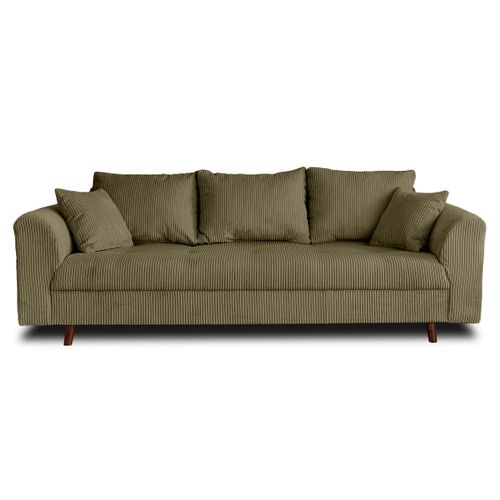 Rune - Canapé 3 Places - En Velours Côtelé Vert