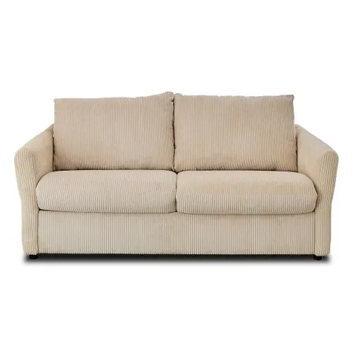 Canapé Droit 2 Places Maho En Velours Côtelé Beige