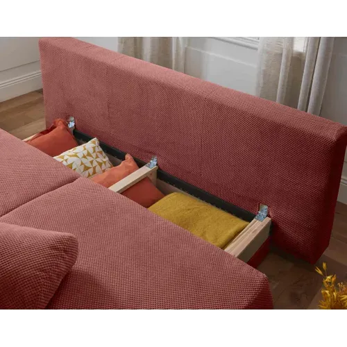 Canapé  Convertible 3 Places Cristal En Velours Texturé Rose