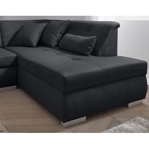 Canapé Panoramique D'angle Droit - 7 Places - XXL Noir