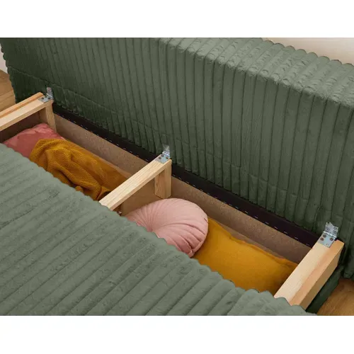 Canapé  Convertible 3 Places Cristal En Fausse Fourrure Côtelée Vert