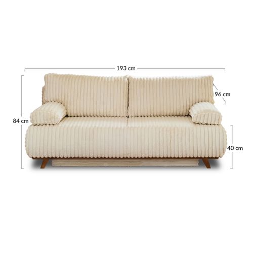 Canapé  Convertible 3 Places Cristal En Fausse Fourrure Côtelée Vert