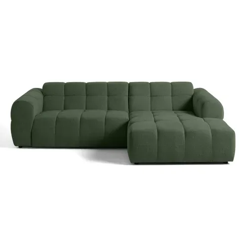 Canapé Angle Droit Convertible 4 Places Ray En Tissu Texturé Vert