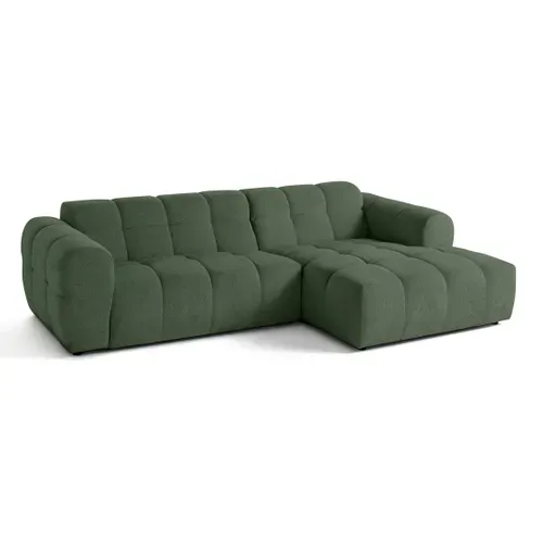 Canapé Angle Droit Convertible 4 Places Ray En Tissu Texturé Vert