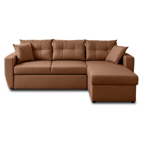 Astoria - Canapé D'angle Réversible 4 Places - Convertible Avec Coffre - En Simili Rouille