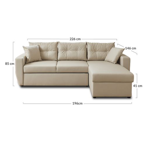 Astoria - Canapé D'angle Réversible 4 Places - Convertible Avec Coffre - En Simili Rouille