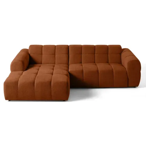 Ray - Canapé D'angle Gauche - 4 Places - En Tissu Texturé Rouille