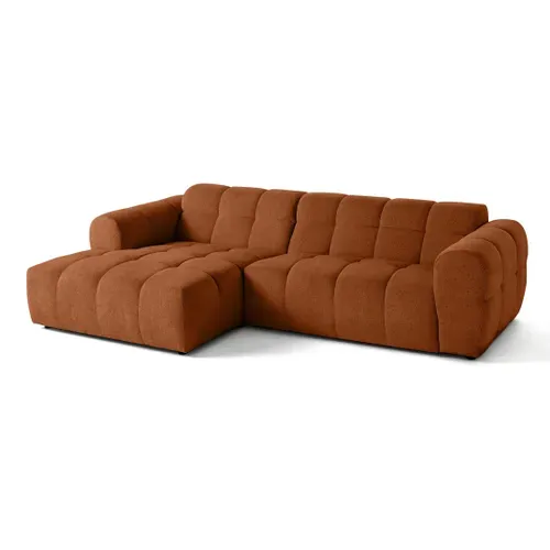 Ray - Canapé D'angle Gauche - 4 Places - En Tissu Texturé Rouille