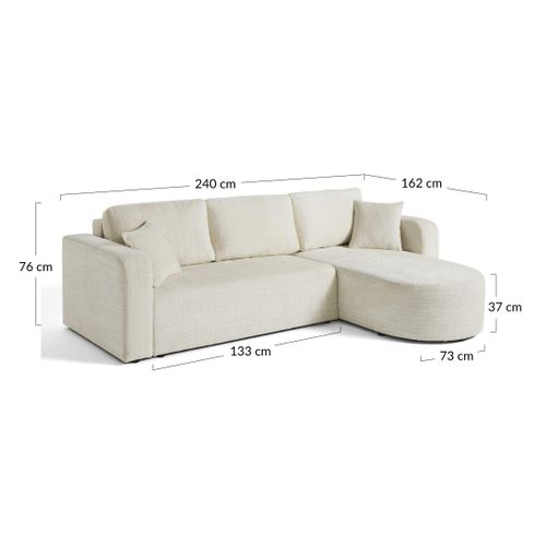 Miro - Canapé D'angle Réversible - 4 Places - Convertible Avec Coffre - En Velours Texturé