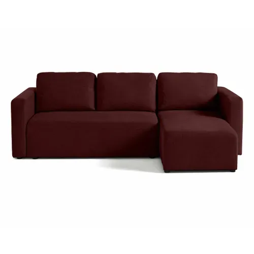 Canopy - Canapé D'angle Réversible - 4 Places - Convertible Avec Coffre - En Tissu Texturé Prune