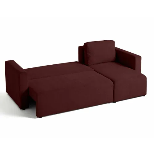 Canopy - Canapé D'angle Réversible - 4 Places - Convertible Avec Coffre - En Tissu Texturé Prune