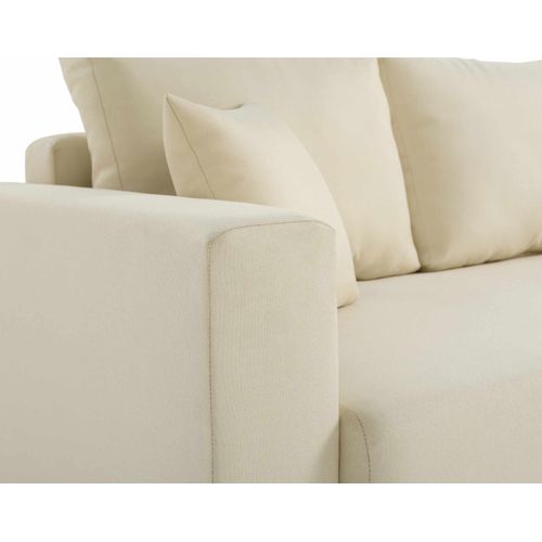 Canapé Droit Convertible 3 Places Regala En Tissu Beige