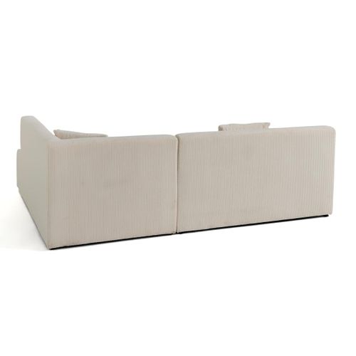 Onyx - Canapé Modulable D'angle Droit - 5 Places - En Velours Côtelé Beige