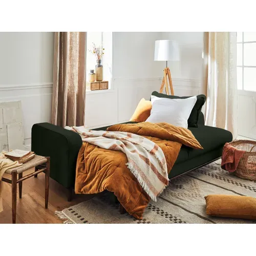 Canapé  Convertible 3 Places Albane En Velours Côtelé Vert