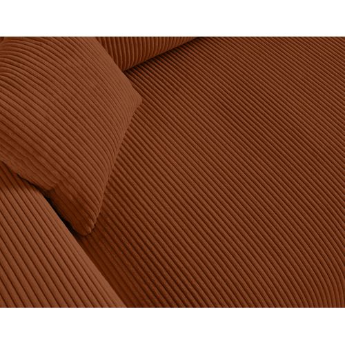 Garance - Canapé Droit 3 Places - En Velours Côtelé Terracotta