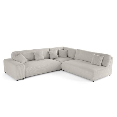 Garance - Canapé Modulable D'angle Droit - 6 Places - En Velours Côtelé