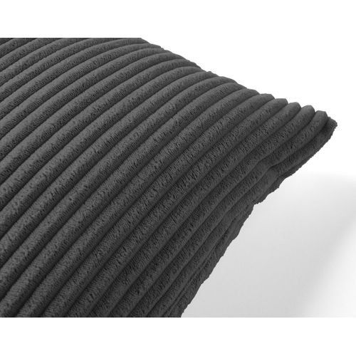 Coussin En Velours Côtelé Gris Foncé 35 X 35 Cm