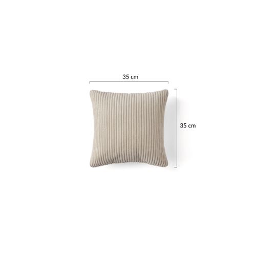 Coussin En Velours Côtelé Gris Foncé 35 X 35 Cm