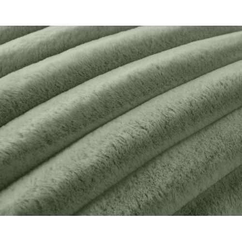 Coussin En Fausse Fourrure Côtelée Vert 40 X 40 Cm