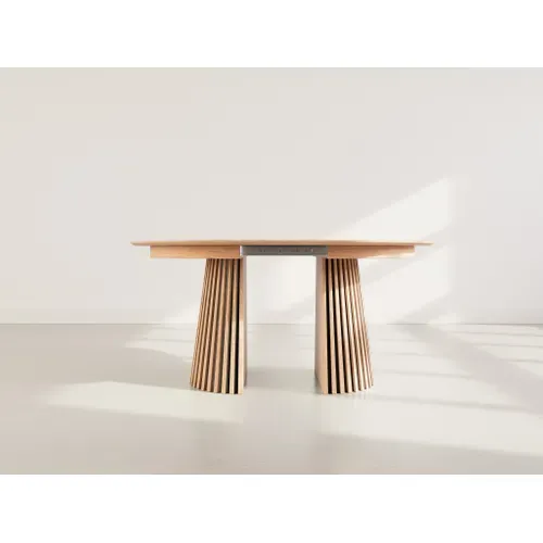 Freya - Table à Manger Ronde Extensible - Effet Bois - 4 à 8 Personnes