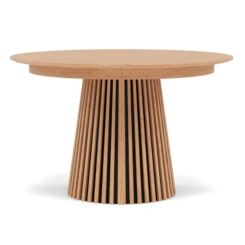 Freya - Table à Manger Ronde Extensible - Effet Bois - 4 à 8 Personnes