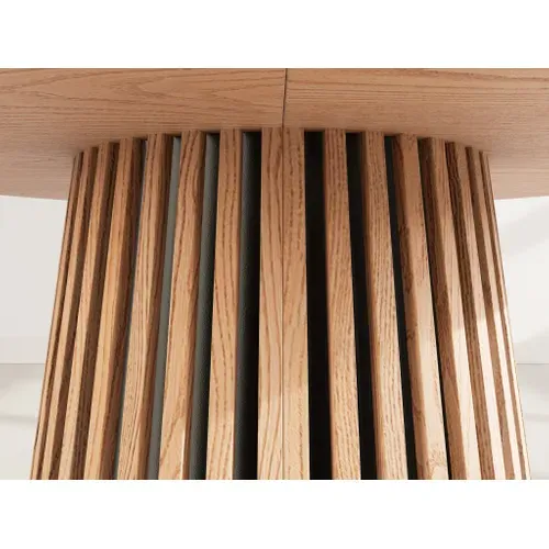 Freya - Table à Manger Ronde Extensible - Effet Bois - 4 à 8 Personnes