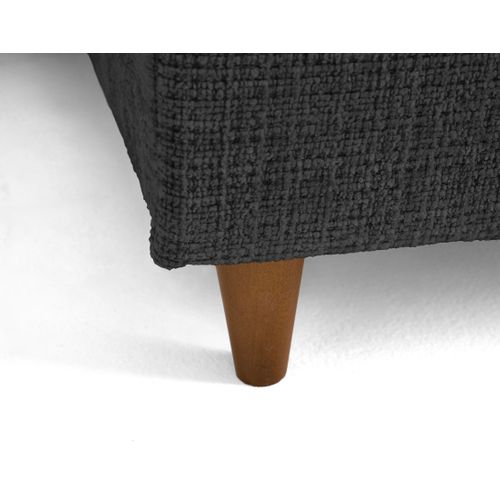 Canapé Panoramique D'angle Gauche 7 Places Convertible Avec Coffre En Velours Gris Anthracite