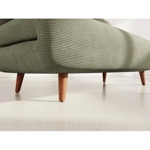 Canapé  Convertible 2 Places Lumi En Velours Côtelé Vert