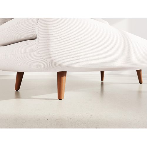 Canapé Droit Convertible 2 Places Lumi En Velours Côtelé Beige
