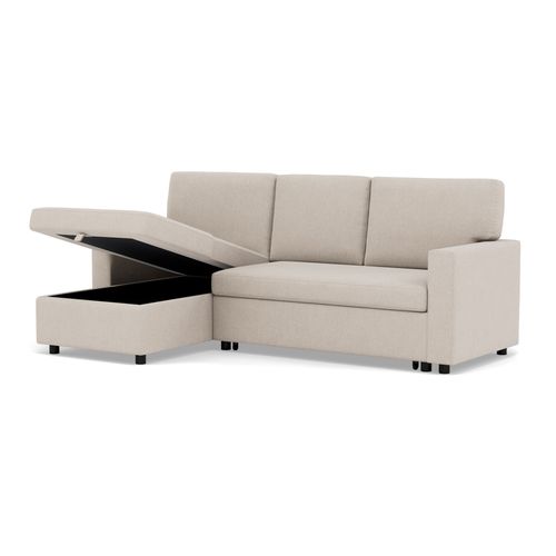 Meiya - Canapé D'angle Réversible 4 Places Convertible Avec Coffre En Tissu