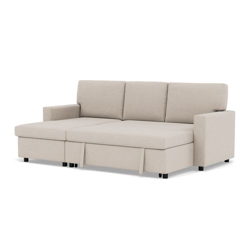 Meiya - Canapé D'angle Réversible 4 Places Convertible Avec Coffre En Tissu