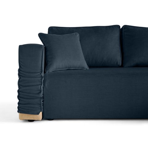 Housse En Velours Bleu Pour Canapé Déhoussable Topaze