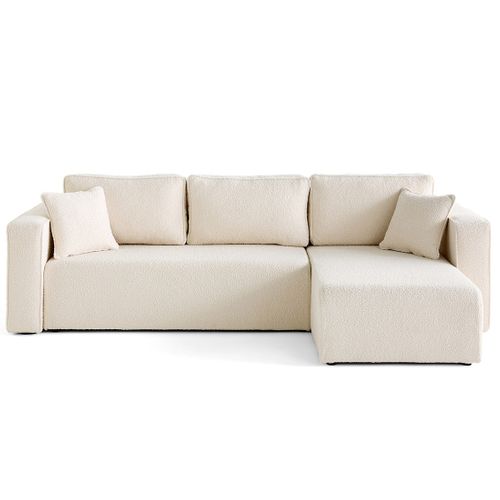Housse En Tissu Bouclette Beige Pour Canapé Déhoussable Topaze