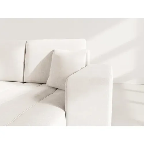 Nicole - Canapé D'angle  4 Places Convertible Avec Coffre En Tissu Beige