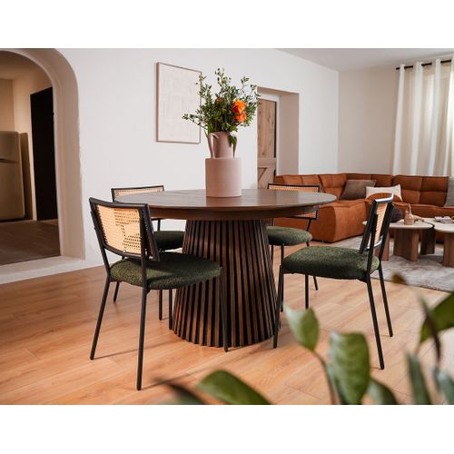 Luciano - Lot De 2 Chaises - En Tissu Bouclette Vert Kaki