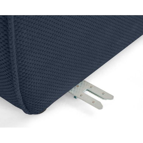 Ellie - Canapé 2 Places Sans Accoudoir En Velours Texturé Bleu Marine